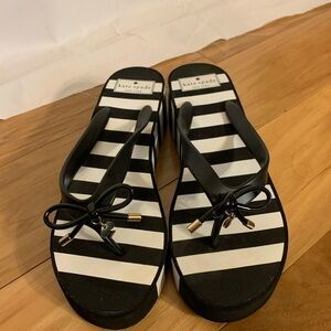 Kate spade Rhett black and white striped platform